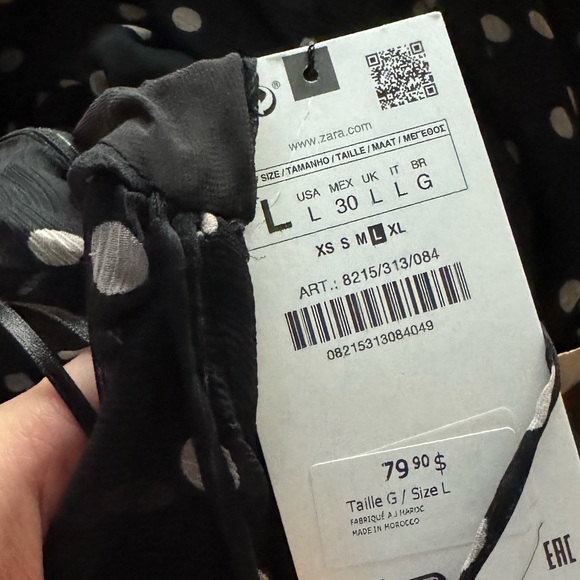 Zara Polka Dot Dress with Ruffles L - Picture 5 of 5